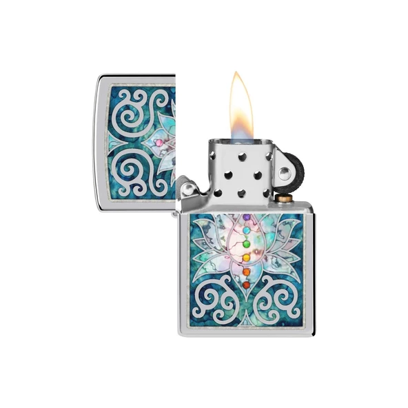 Zippo Çakmak 48592 Lotus Flower Design - 3