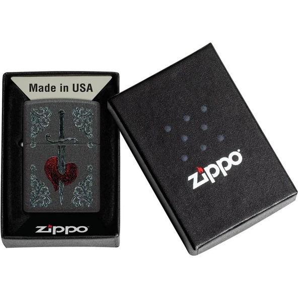 Zippo Çakmak 48617 Heart Dagger Tattoo Design - 5