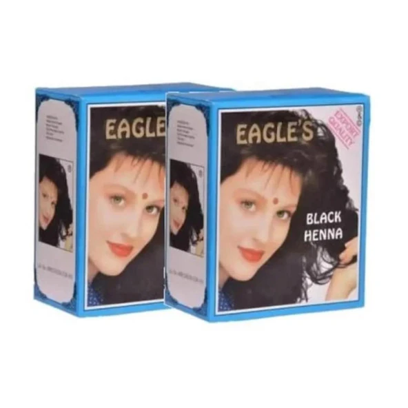 Eagles Siyah Hint Kınası Saç İçin 6lı Kutu 2 Adet