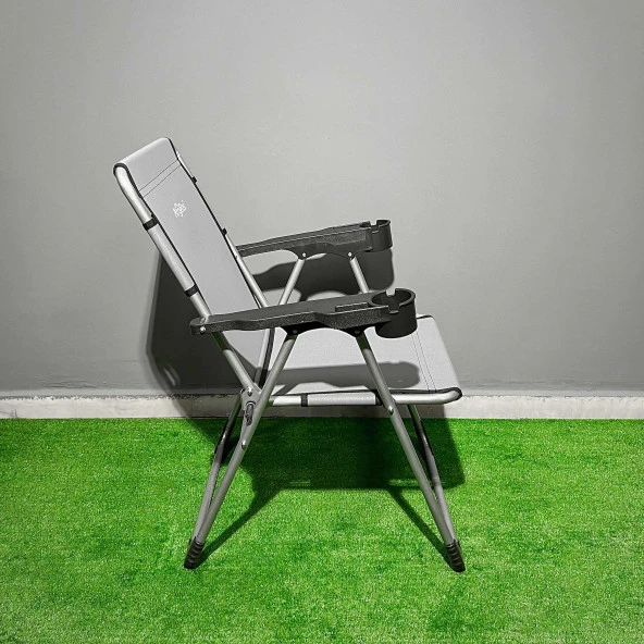 Argeus Rock Katlanabilir Kamp Sandalyesi Bardaklı - Kül Gri (A-14) - Resim 2