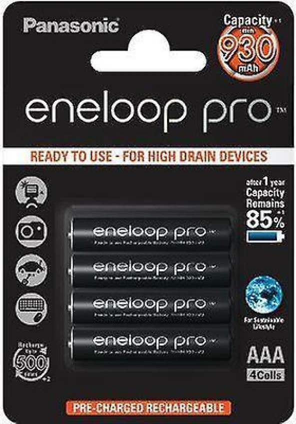 Panasonic Eneloop Pro BK-4HCDE AAA 930mAh 4lü paket