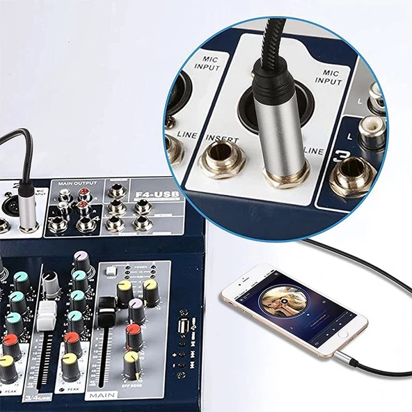 3,5mm stereo 6,3 mm mono jak Bilgisayar anfi bağlantı kablosu 5m - Resim 4