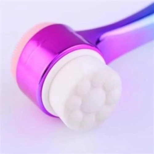BİZAHMETGELSİN® Çift İşlevli Renkli Cilt Yüz Temizleme Fırçası Peeling Masaj Etkili Gözenek Temizleyici Alet - 8