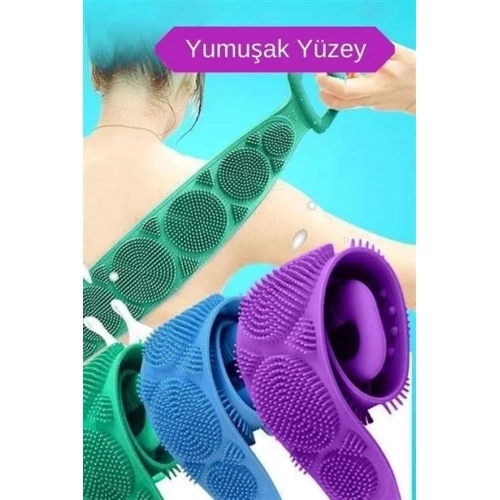 BİZAHMETGELSİN® Çift Taraflı Banyo Hamam Lifi Silikon Masajlı Yumuşak Duş Lifi Uzun Ömürlü Hazır Banyo Keses - Resim 12