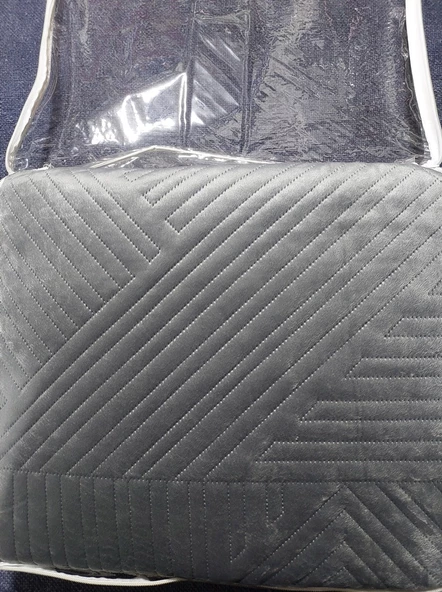 Kristal Microplush Çift Kişilik Yatak Örtüsü (260x240)-Gri - 3