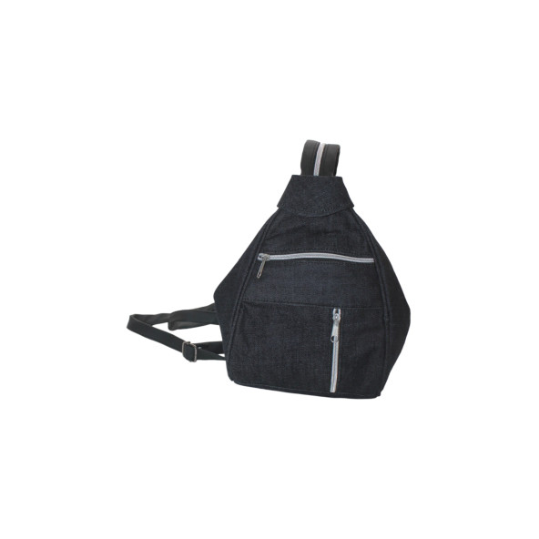 Mebes Denim Kumaş Kadın Sırt ve Omuz Çantası Koyu Gri Serçe Mini ÇntKotSerçeMiniSR006Çs - 2