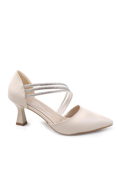 Ceylan 3559 Kadın 6 Cm Topuklu Taşlı Stiletto Ayakkabı - Resim 2