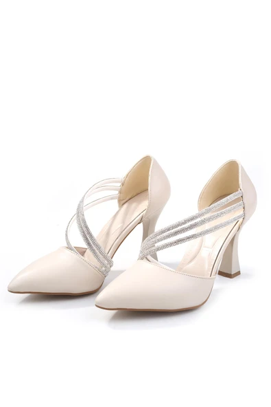 Ceylan 3560 Kadın 9 Cm Topuklu Taşlı Stiletto Ayakkabı - Resim 4
