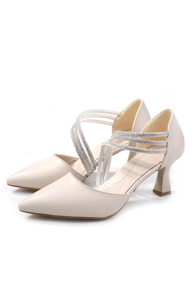 Ceylan 3559 Kadın 6 Cm Topuklu Taşlı Stiletto Ayakkabı - Resim 4
