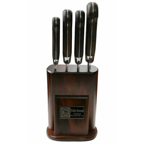 Sürmene Mutfak Bıçağı NO:61502-YM Ahşap Saplı Set - Resim 2