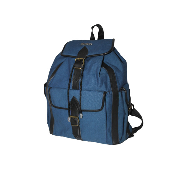 Mebes Sırt Çantası Denim Kumaş Mavi renk  3 Cep 3cepkotmavi003 - 5