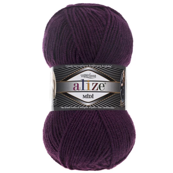 Alize Superlana Midi Örgü İpi 111 Mürdüm