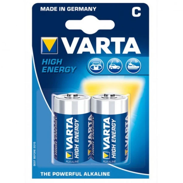 Varta Alkalin Orta Boy Pil C High Energy 2 Lİ ürün görseli