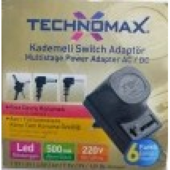 Technomax Kademeli Switch Adaptör 500 mA