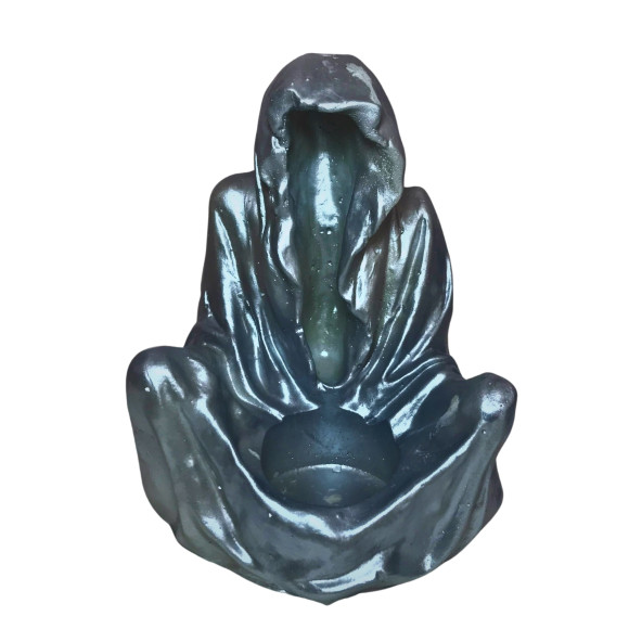 Mantrik Mistik Buhurdanlık Mumluk Tütsülük 15 x 12 cm Gümüş - 2