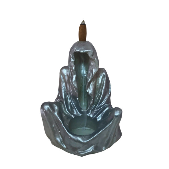 Mantrik Mistik Buhurdanlık Mumluk Tütsülük 15 x 12 cm Gümüş - 4