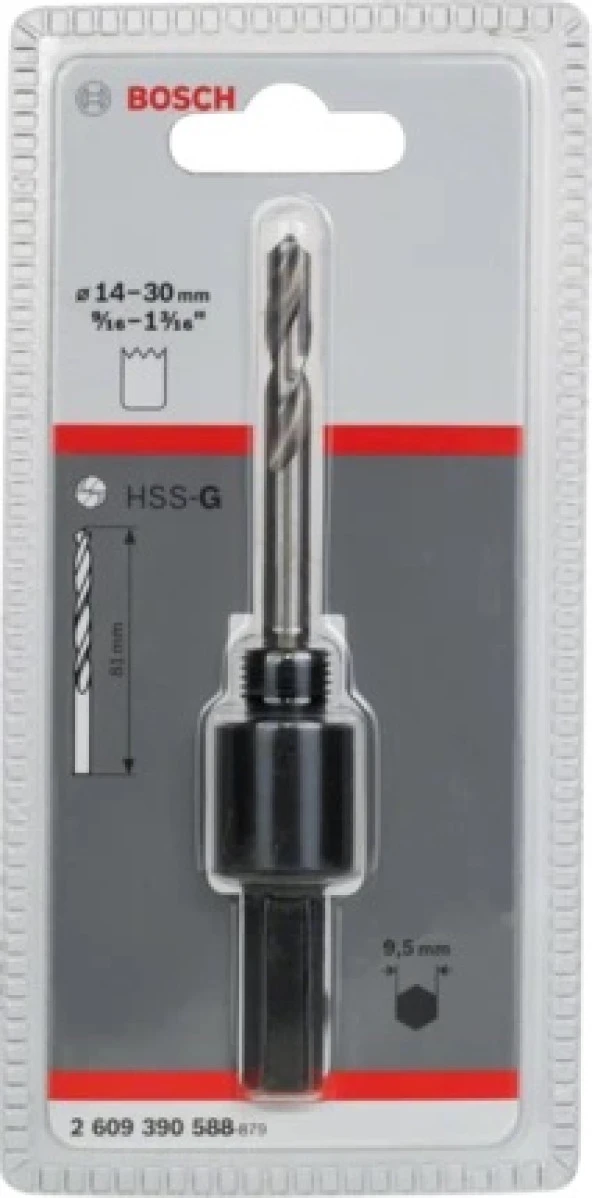 Bosch Altıgen Şaftlı 14-30 mm Pançlar İçin Adaptör, Anahtar Ağzı 9,52 mm