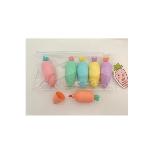 Havuç Tasarımlı Fosforlu Kalem Seti ürün görseli 1