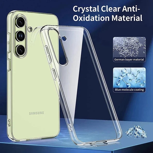 Samsung Galaxy A55 5G Kılıf Şeffaf Silikon Hibrit Case Kapak - Resim 3