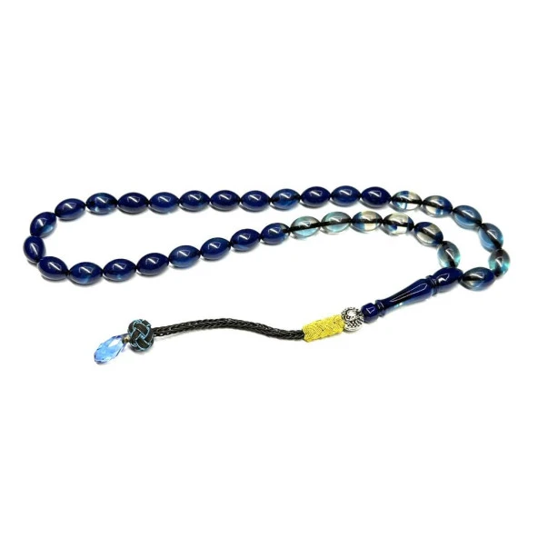 Beyzi Model Kazaz Püsküllü 7-10mm Hareli Ateş Sıkma Kehribar Tesbih - 2