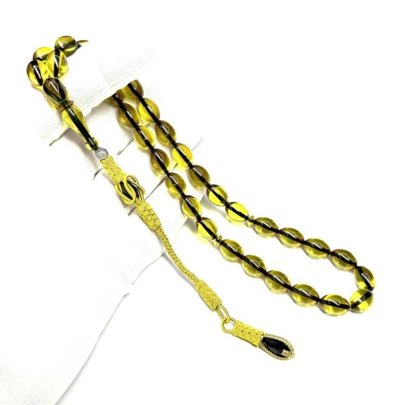 Beyzi Model Kazaz Püsküllü 8-12mm Ateş Sıkma Kehribar Tesbih