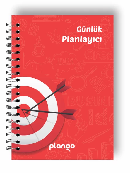 Kırmızı Hedef Günlük Planlayıcı Defter -  Ders Çalışma Planlayıcı Defteri - Planlama Defteri