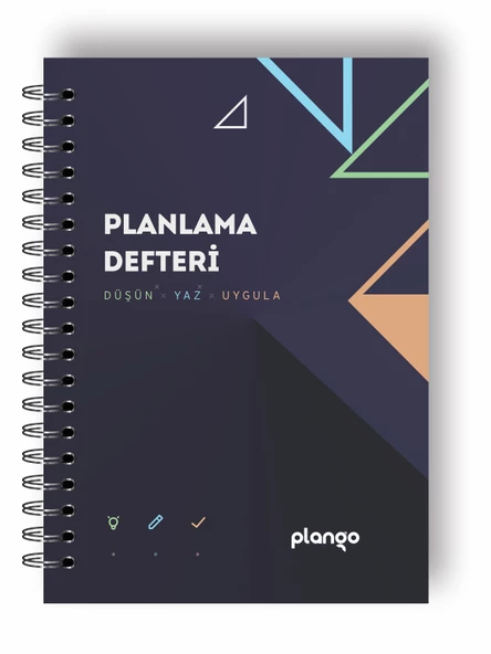 Siyah Lacivert Günlük Planlayıcı Defter - Ders Çalışma Planlayıcı Defteri - Planlama Defteri