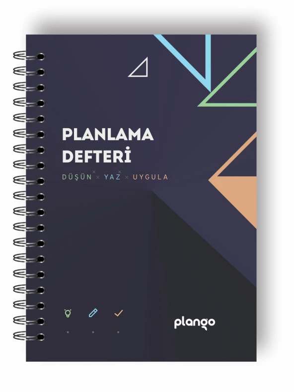 Siyah Lacivert Günlük Planlayıcı Defter -  Ders Çalışma Planlayıcı Defteri - Planlama Defteri