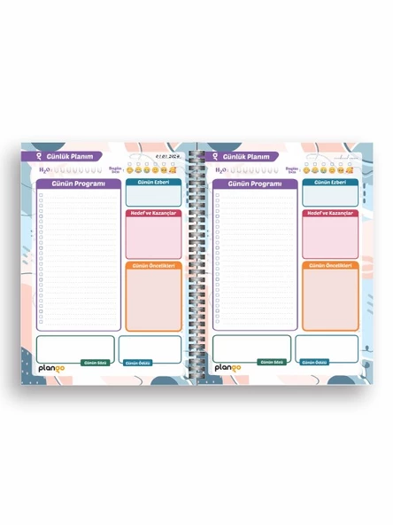 Beyaz Kareler Günlük Planlayıcı Defter - Ders Çalışma Planlayıcı Defteri - Planlama Defteri - 4