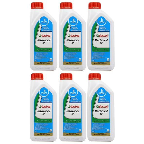 Castrol Radicool SF Konsantre Kırmızı Antifriz 1 Lt (6 Adet)