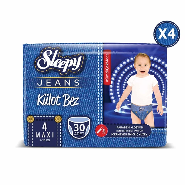 Sleepy Jeans Külot Bez 4 Beden Maxi 4'lü Jumbo 120 Adet (7-14 Kg) - 2