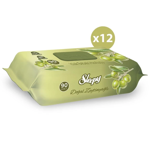Sleepy Doğal Zeytinyağlı ve Pamuklu Islak Bebek Havlusu 12X90 (1080 Yaprak) - 2