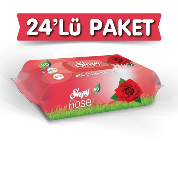 Sleepy Gül Kokulu Islak havlu 24X90 lı 24 paket 2160 Yaprak