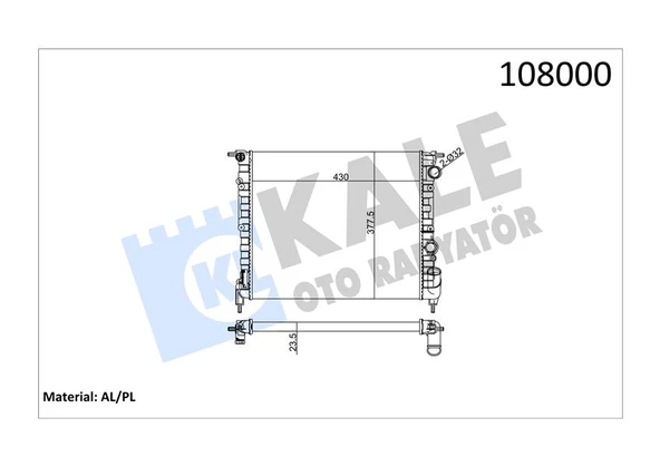 RADYATÖR NORMAL R19 1400cc-1.6 KARBÜRATÖRLÜ 2 SIRA AL PL SİSTEM