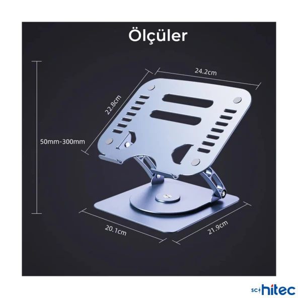 ScHitec Alüminyum 15.9 inç 20Kg Taşıyabilen Laptop Tablet Standı - 6