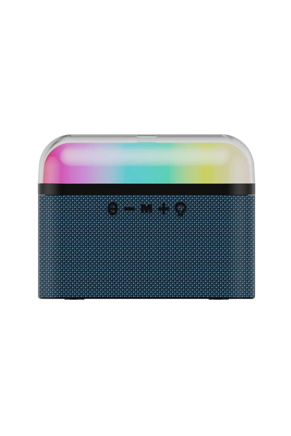 Bluetooth Speaker Wiwu P60 RGB Led Işıklı Taşınabilir Kablosuz Hoparlör Thunder Wireless Lacivert