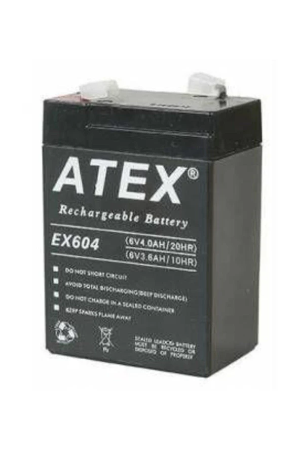 Atex Ax604 6v 4ah Bakımsız Kuru Akü