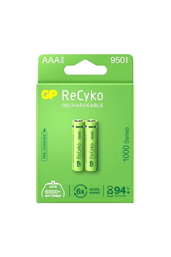 Recyko 950 Mah R03 Aaa Şarjlı 2li Pil 100aaahce-2eb2 (rhc103e000)