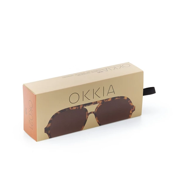 Okkia Alessio Unisex Güneş Gözlüğü Klasik Havana - Resim 6