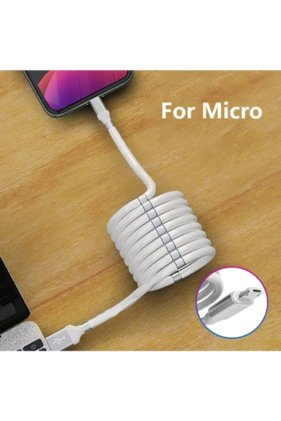 Manyetik Mıknatıslı Kendini Toparlayan Micro Usb Hızlı Şarj Kablo - 3