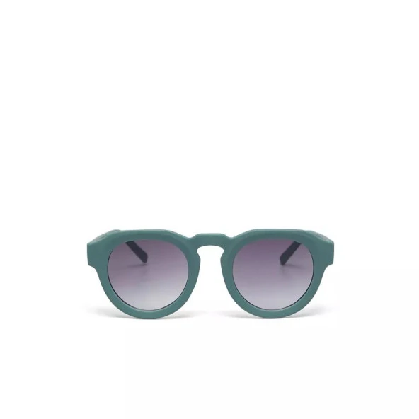 Okkia Zeno Round Unisex Yeşil Güneş Gözlüğü Siyah Gradyan - Resim 5