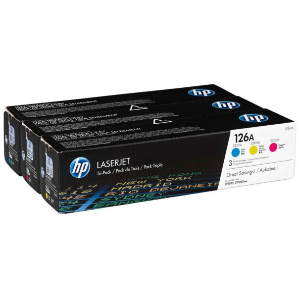 Hp CF341A (126A) Renkli Orijinal 3lü Paket Toner