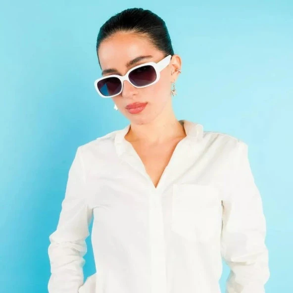 Okkia Chiara Unisex Beyaz Güneş Gözlüğü Siyah Gradyan - 3