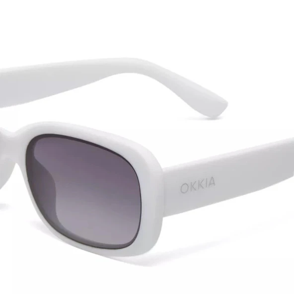 Okkia Chiara Unisex Beyaz Güneş Gözlüğü Siyah Gradyan - 5