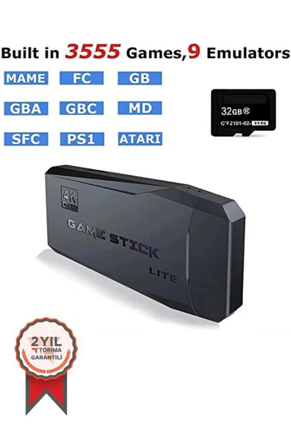 Torima GC-05  Siyah 2.4g Çift Kablosuz Atari  Denetleyici Video Oyun Konsolu - 3