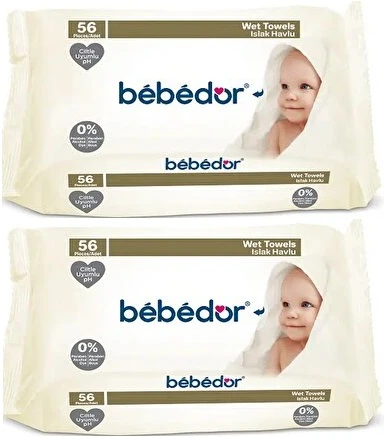 Bebedor Islak Havlu Mendil Klasik 56 Yaprak 2 Li Set (112 Yaprak)
