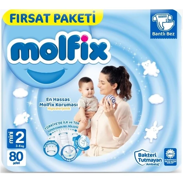 Molfix Bebek Bezi Beden:2 (3-6KG) Mini 80 Adet Fırsat Pk ürün görseli