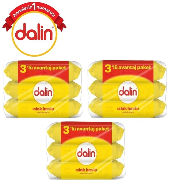 Dalin Islak Havlu Mendil Klasik 56 Yaprak 9 Lu Set (504 Yaprak)