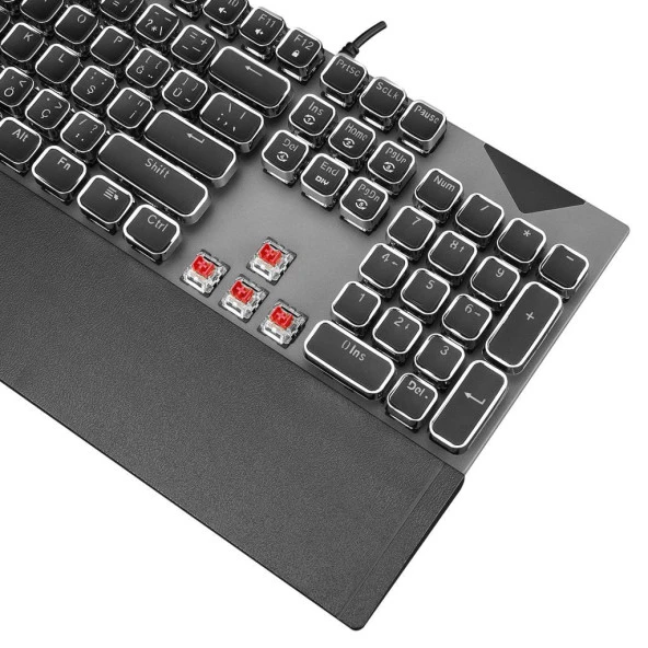 Everest KB-MK9 Gümüş USB Bilek Destekli Daktilo Tuşlu Mekanik Q Red Switch Gaming Oyuncu Klavyesi - 7