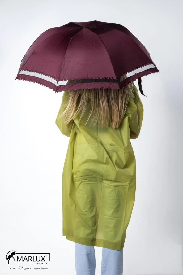 Bordo Dantelli Kadın Şemsiye M21mar107r003 - 5